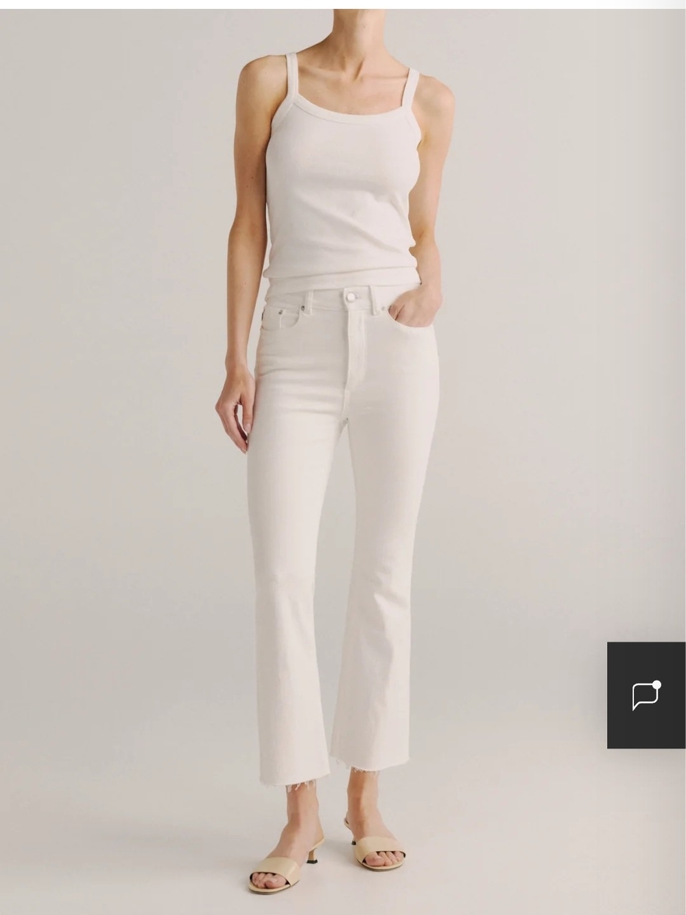 DL1961 Bridget Boot High Rise Crop Jeans White 24